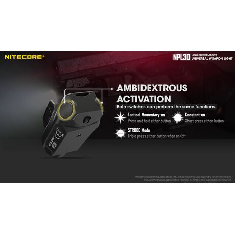 Φακός Όπλου Led Nitecore NPL30 Μαύρος