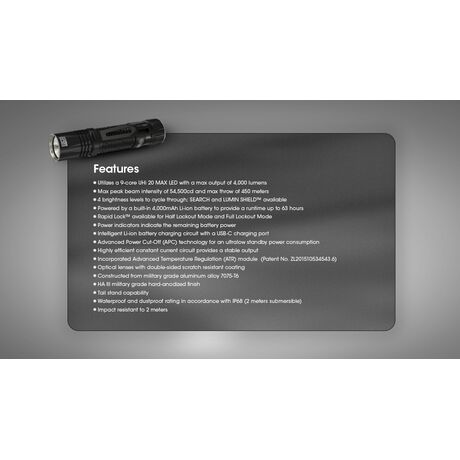 ΦΑΚΟΣ LED NITECORE EDC33, 4000Lumens, UHi LED