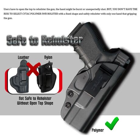 ΘΗΚΗ ΠΙΣΤΟΛΙΟΥ CYTAC, Εσωτερική με κλιπ για Glock 19, Black