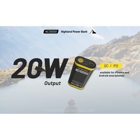 POWER BANK NITECORE NC10000+USB-C cable