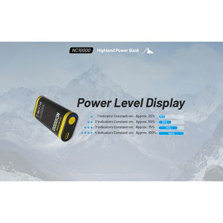 POWER BANK NITECORE NC10000+USB-C cable