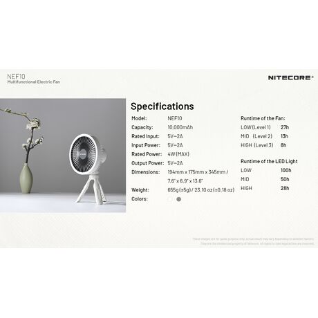 ΑΝΕΜΙΣΤΗΡΑΣ ΠΟΛΥΧΡΗΣΤΙΚΟΣ NITECORE NEF10 Grey