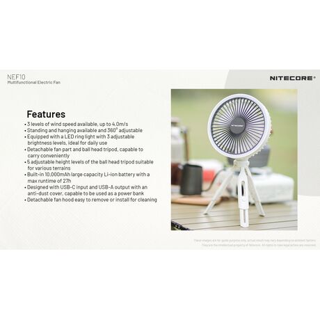 ΑΝΕΜΙΣΤΗΡΑΣ ΠΟΛΥΧΡΗΣΤΙΚΟΣ NITECORE NEF10 Grey