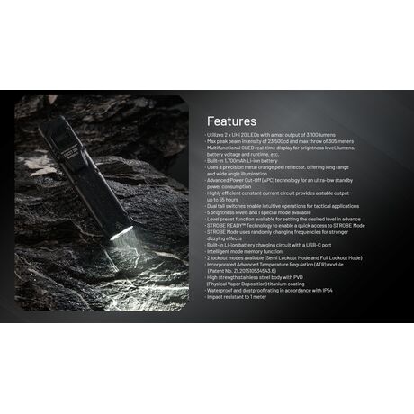 ΦΑΚΟΣ LED NITECORE EDC27UHI, 3100Lumens