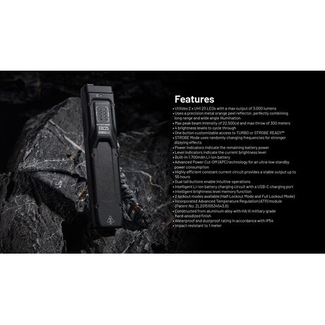 ΦΑΚΟΣ LED NITECORE EDC25, 3000Lumens