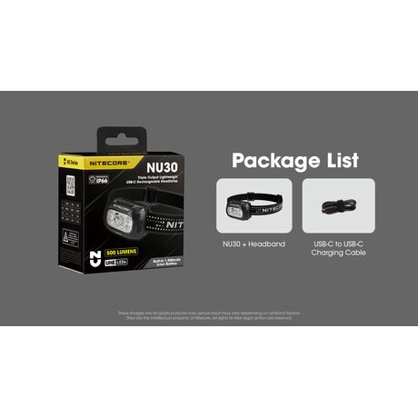 ΦΑΚΟΣ LED NITECORE HEADLAMP NU30 New, Black