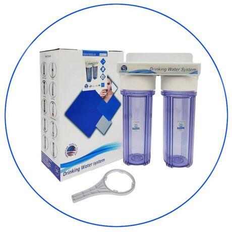 Διπλή Φιλτροθήκη Κεντρικής Παροχής 10″ PDW-FH2 1C 1'' της Puredry