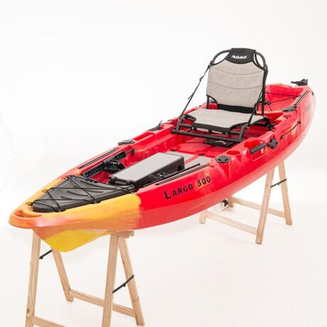 SCK Largo 300 Μονοθέσιο Pedal Kayak ready με αλουμινίου κάθισμα και τιμονιέρα | Κόκκινο-Κίτρινο