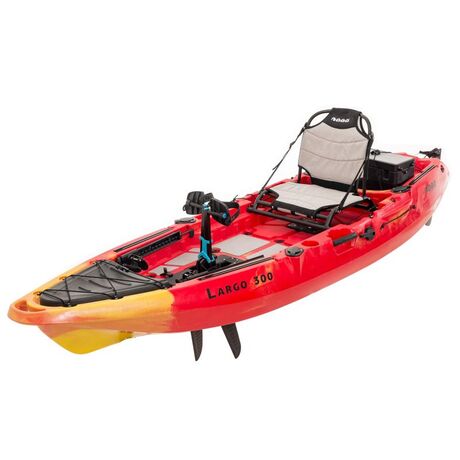 SCK Largo 300 Μονοθέσιο Pedal Kayak ready με αλουμινίου κάθισμα και τιμονιέρα | Κόκκινο-Κίτρινο