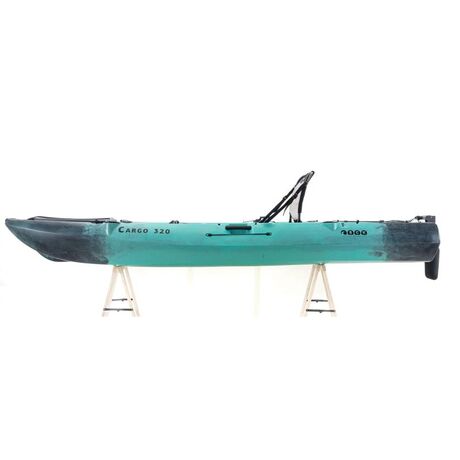 SCK Cargo 320 Μονοθέσιο Pedal Kayak ready με αλουμινίου κάθισμα και τιμονιέρα | Μαύρο-Τυρκουάζ