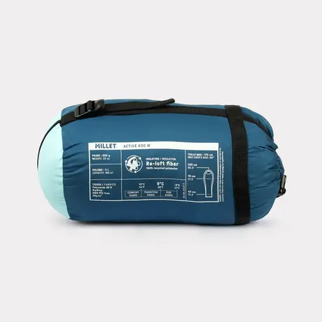 MILLET Active 600D Sleeping Bag W, Καλοκαιρινός Υπνόσακος με Φερμουάρ Δεξιά (D) Γυναικείος, MIC1169-N8713D /Waterfall
