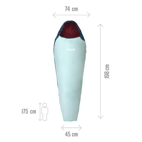 MILLET Active 600D Sleeping Bag W, Καλοκαιρινός Υπνόσακος με Φερμουάρ Δεξιά (D) Γυναικείος, MIC1169-N8713D /Waterfall