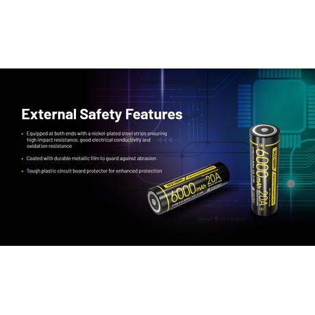 ΜΠΑΤΑΡΙΑ NITECORE 21700 / 6000mAh / HP (τιμή τεμαχίου)