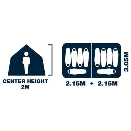 OZTRAIL Fast Frame Headland 10P, Οικογενειακή σκηνή 10 Ατόμων, 430 x 305 x 200(ύψος) cm 10001664