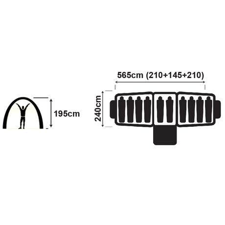 OZTRAIL Tasman Dome 10P Tent, Οικογενειακή Σκηνή, 565 x 240 x 195(ύψος) cm, 10001872