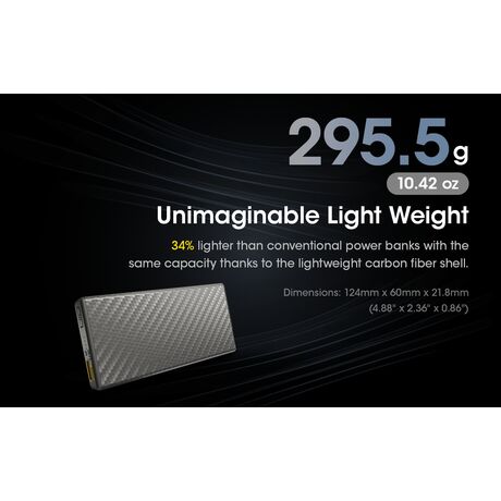 POWER BANK NITECORE CARBO 20000 Carbon Fiber, Fast Charge Output (77Wh)