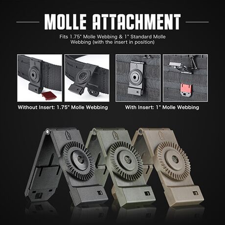Molle Attachment SLIM Single , Black Molle Attachment SLIM Single , Black