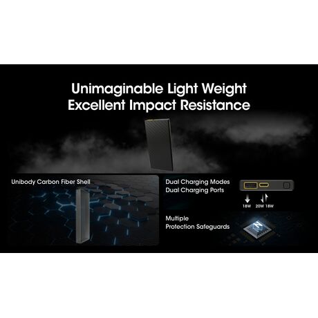 POWER BANK NITECORE CARBO 10000 Carbon Fiber, Fast Charge